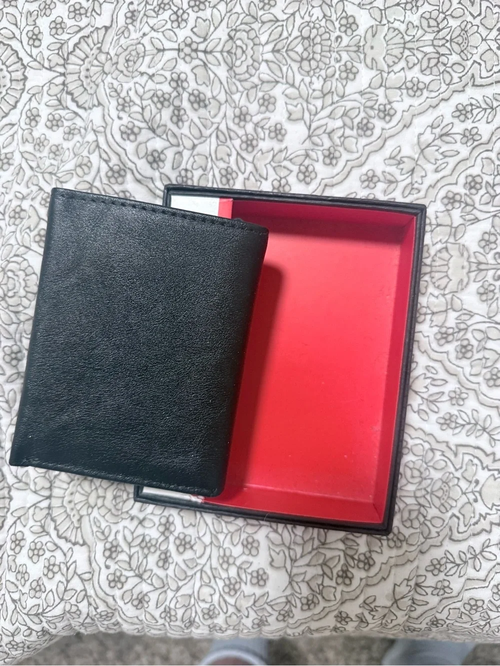 Guess Black Leather Bi-Fold Wallet with Embossed G